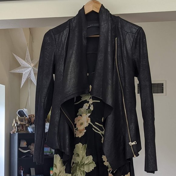 waterfall leather jacket zara
